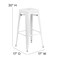 Flash Furniture 30" White Metal Stool-Gray Poly Seat CH-31320-30-WH-PL2G-GG - alternate 4